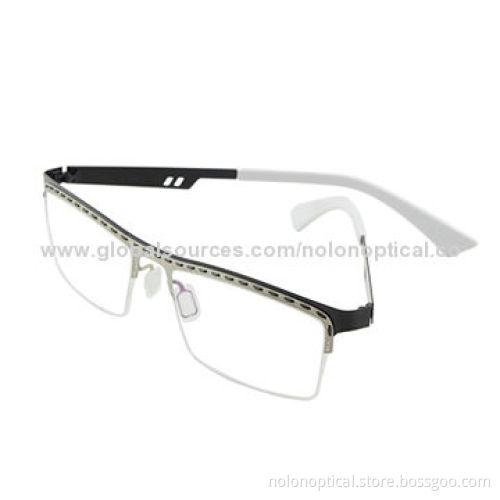 New style stainless steel eye-wear frames with demo lens, customized logos